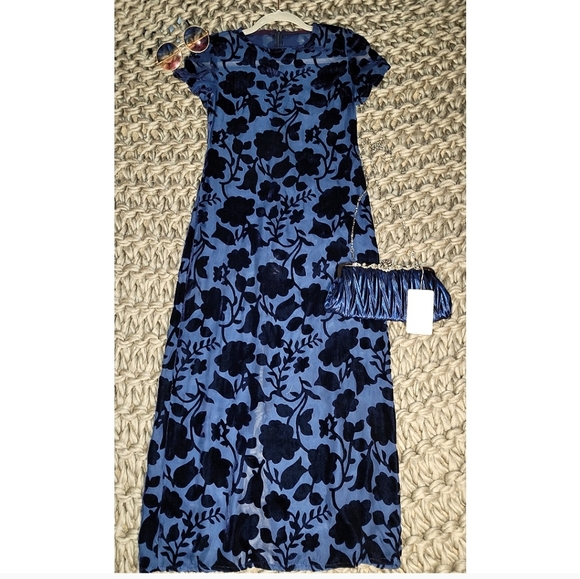 🧿Janis In Paris🧿 Vintage Velvet Sheer Dress Set - Picture 1 of 5